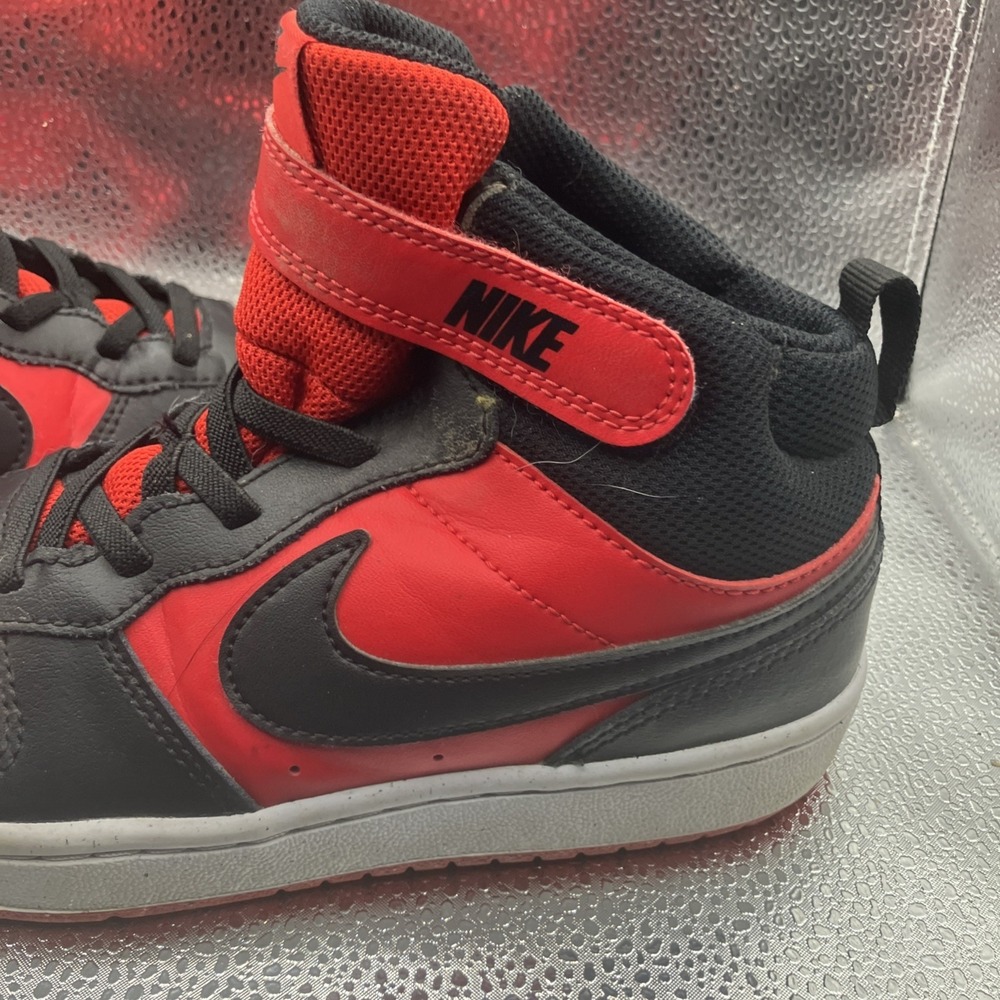 Nike CD7783-602 Boys High Top Red Black Sneakers Leather US Size 2 Y - Picture 6 of 13